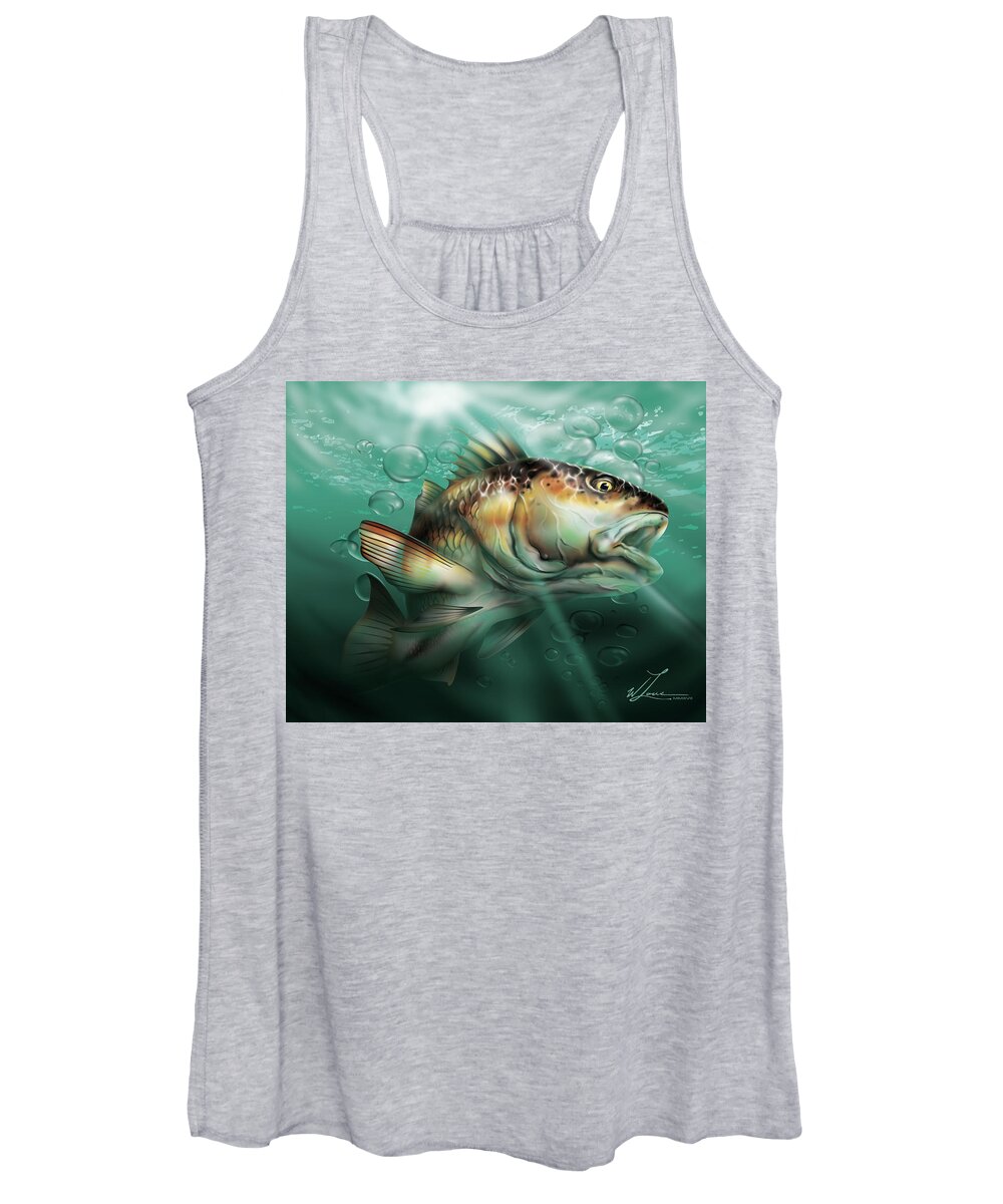 Red Drum Women's Tank Top featuring the digital art Red Drum by William Love