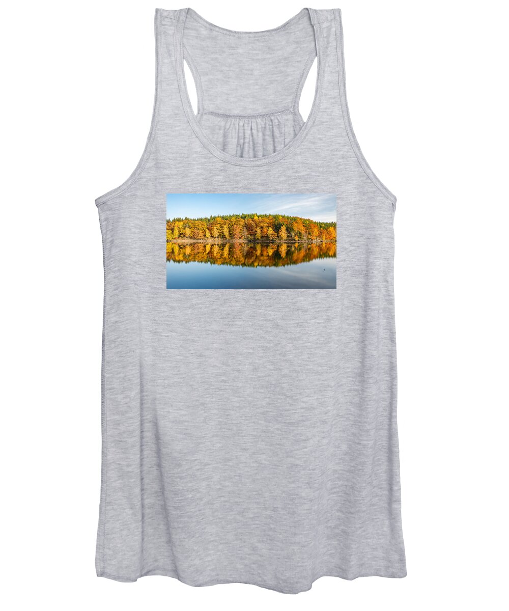 Reflection Women's Tank Top featuring the photograph Reflection of autumn by Andreas Levi