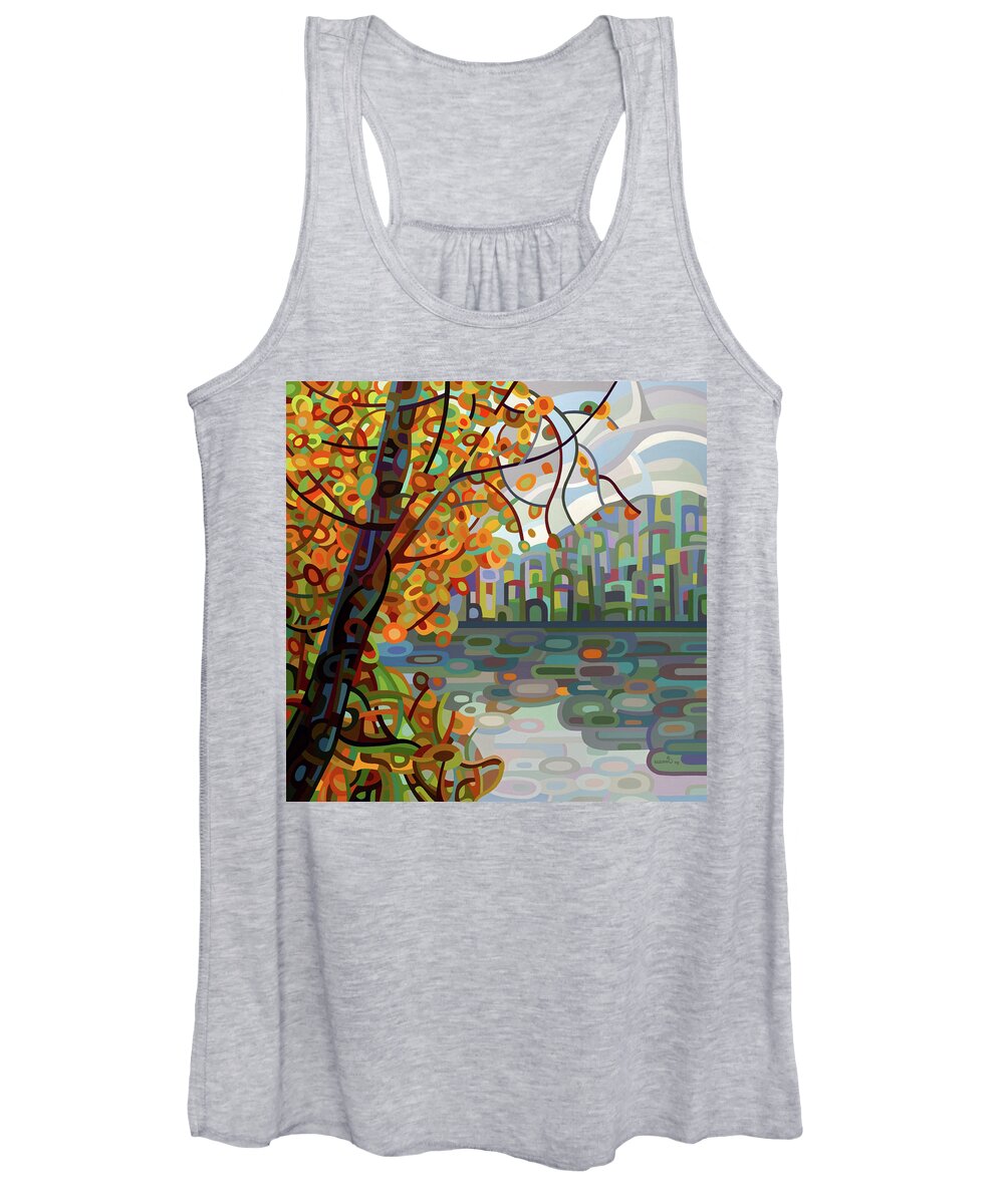 Fine Art Women's Tank Top featuring the painting Reflections by Mandy Budan