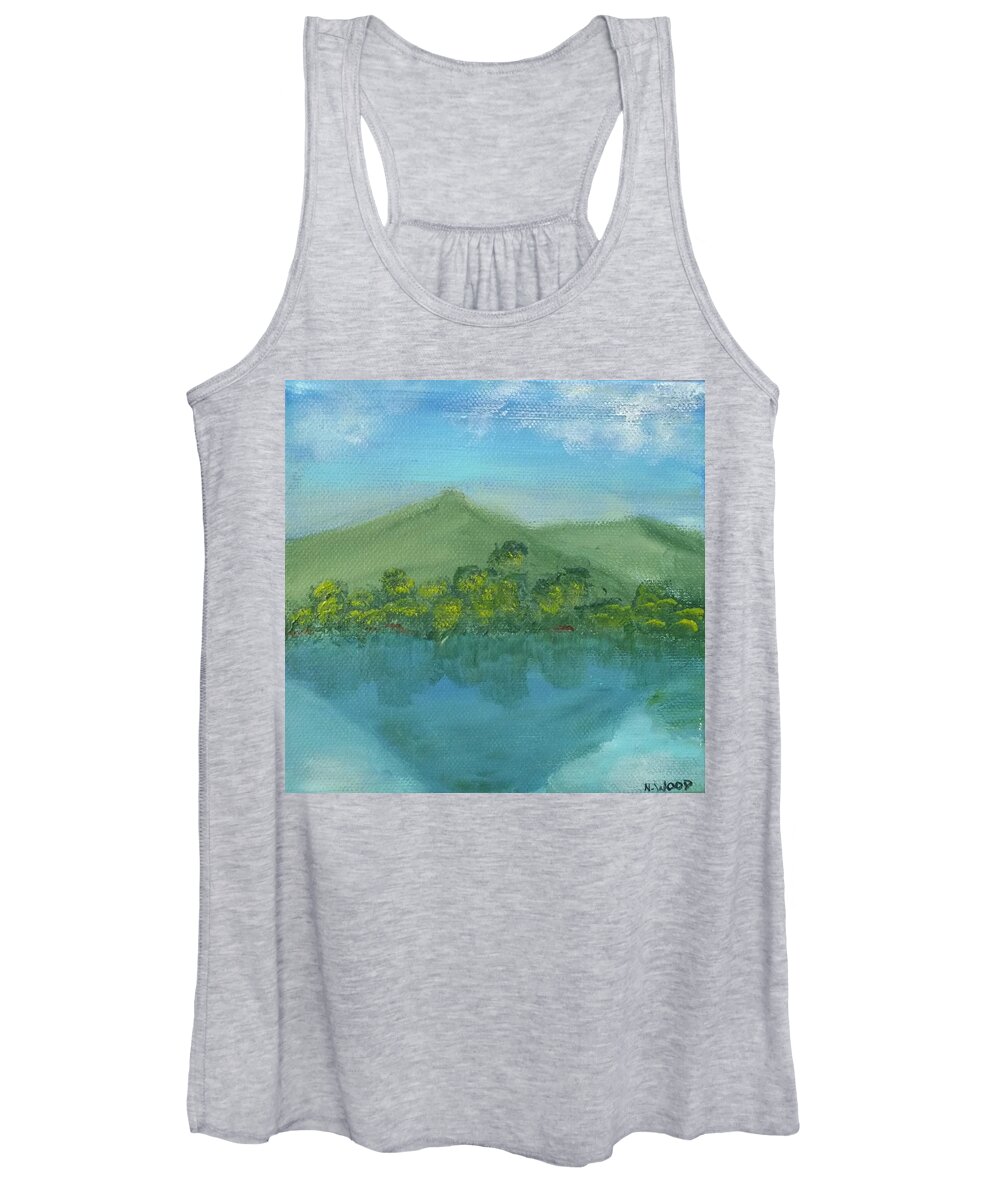 Mountain Women's Tank Top featuring the painting Reflections by Nancy Sisco