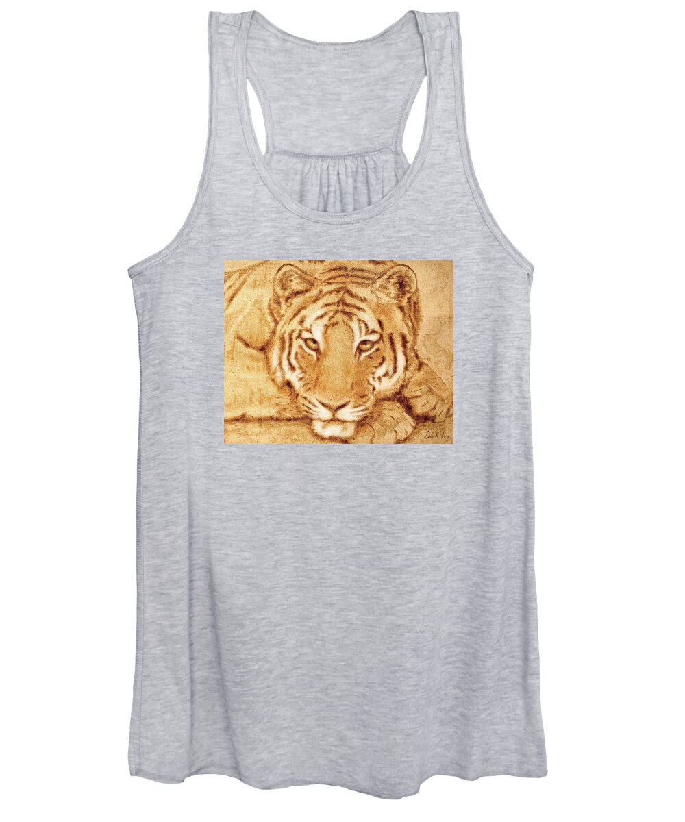 Scorched Women's Tank Top featuring the tapestry - textile Resting Tiger by Dale Loos Jr