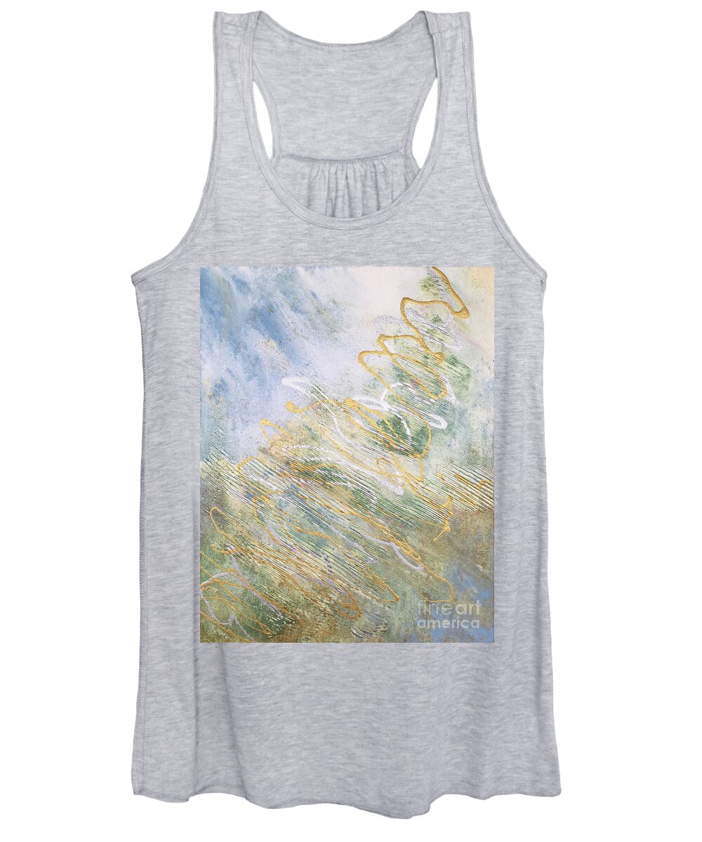 Abstract Women's Tank Top featuring the painting Revive by Linda Cranston