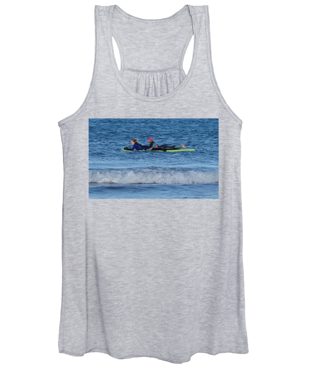 Riding Women's Tank Top featuring the photograph Riding the Green Board by Adrian Wale