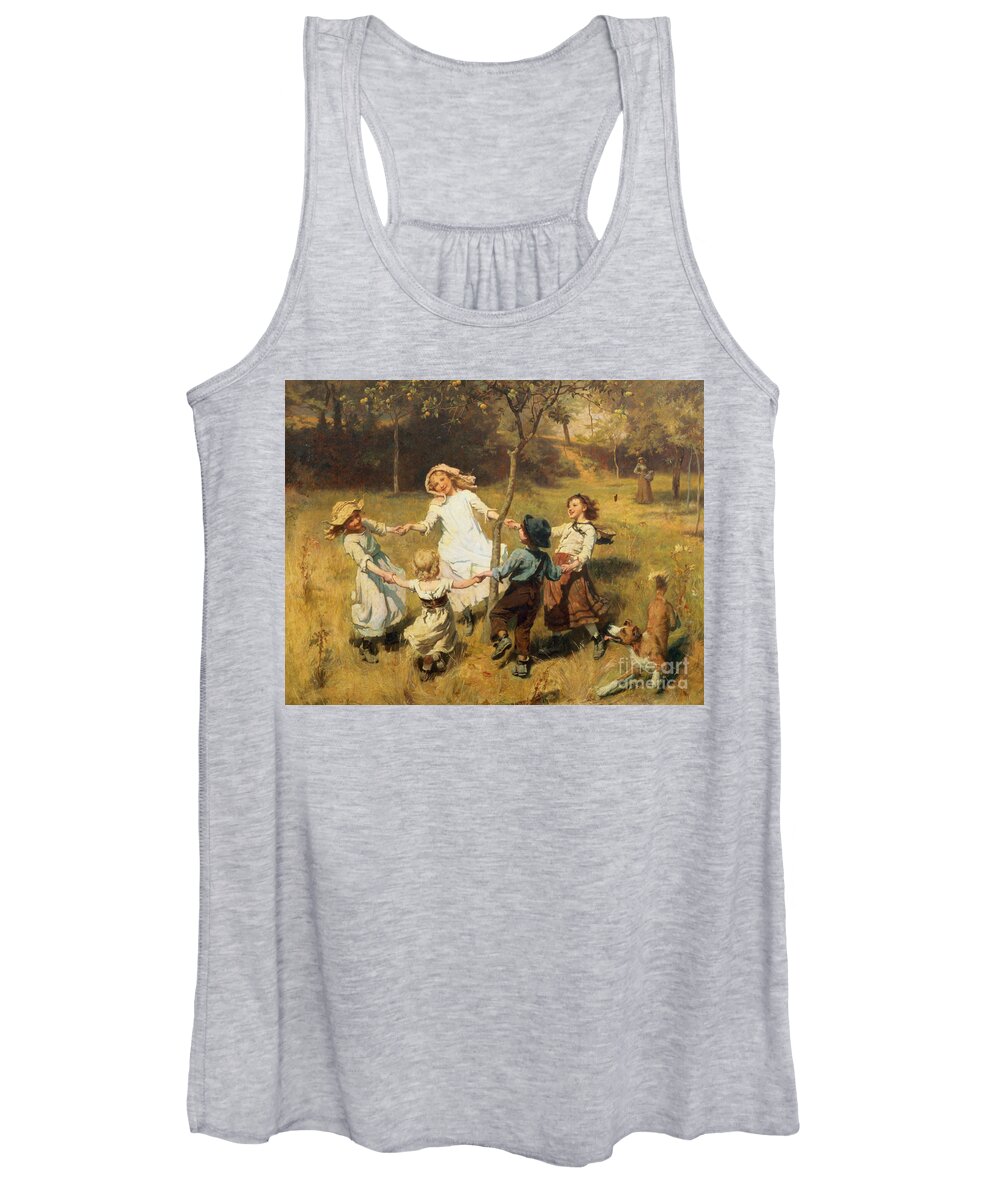 Frederick Morgan Women's Tank Top featuring the painting Ring of Roses by Frederick Morgan