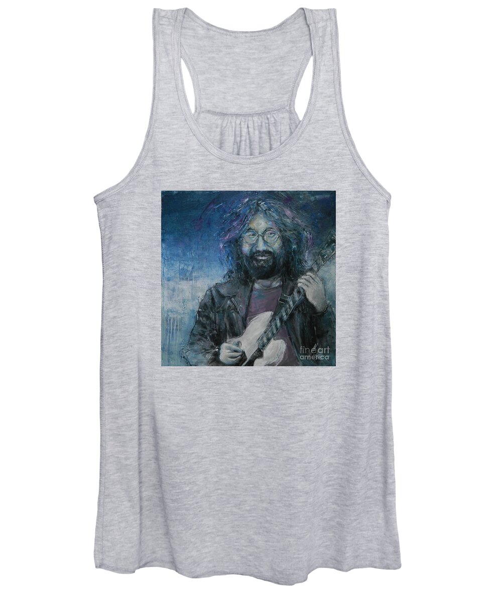 Garcia Women's Tank Top featuring the painting Ripple in Still Water - Jerry Garcia by Dan Campbell
