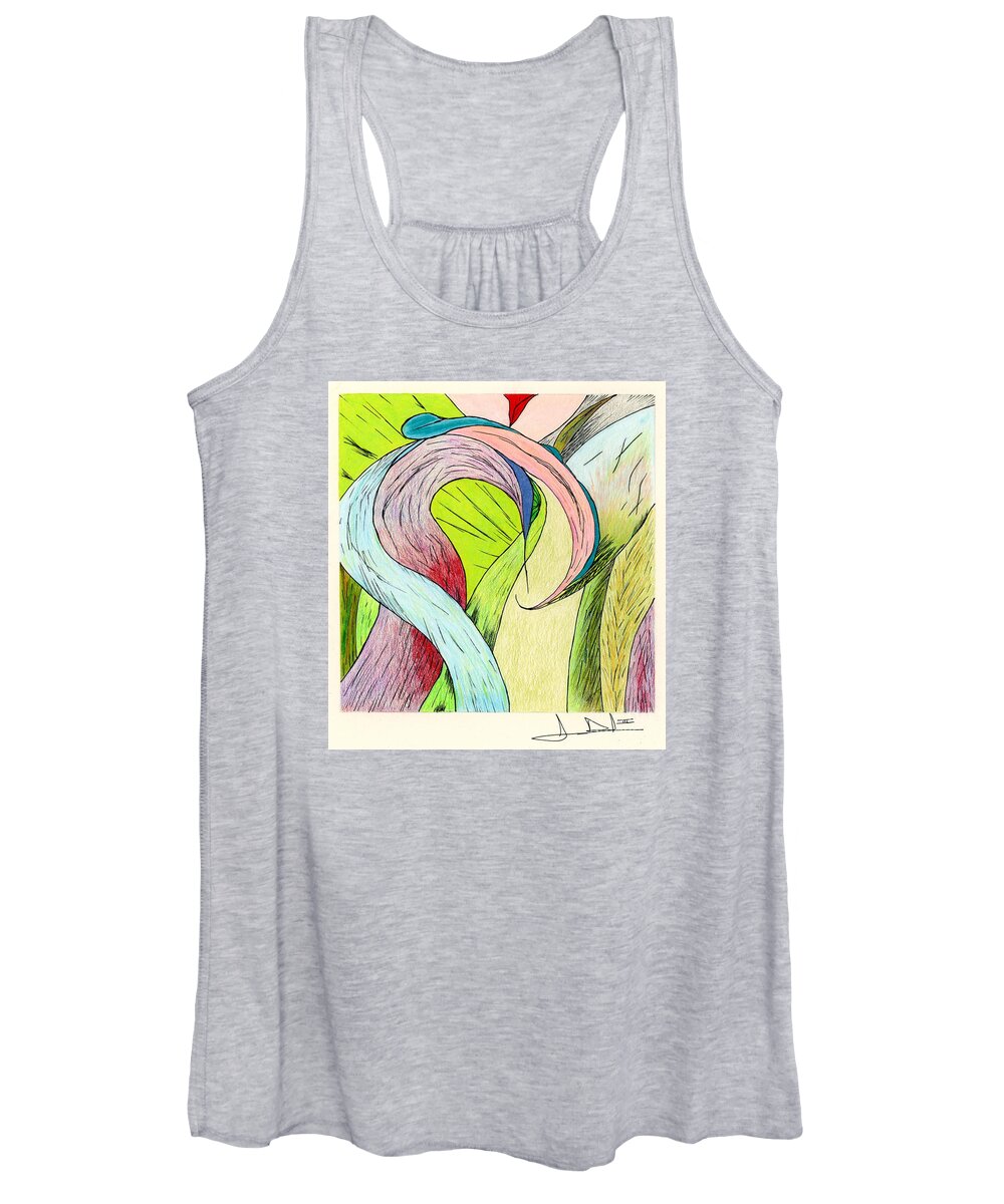 Landscape Women's Tank Top featuring the painting River Grass Up Close by George D Gordon III
