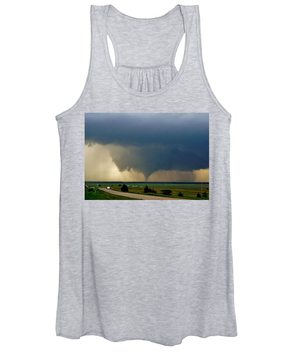 Tornado Women's Tank Top featuring the photograph Roadside Twister by Ed Sweeney