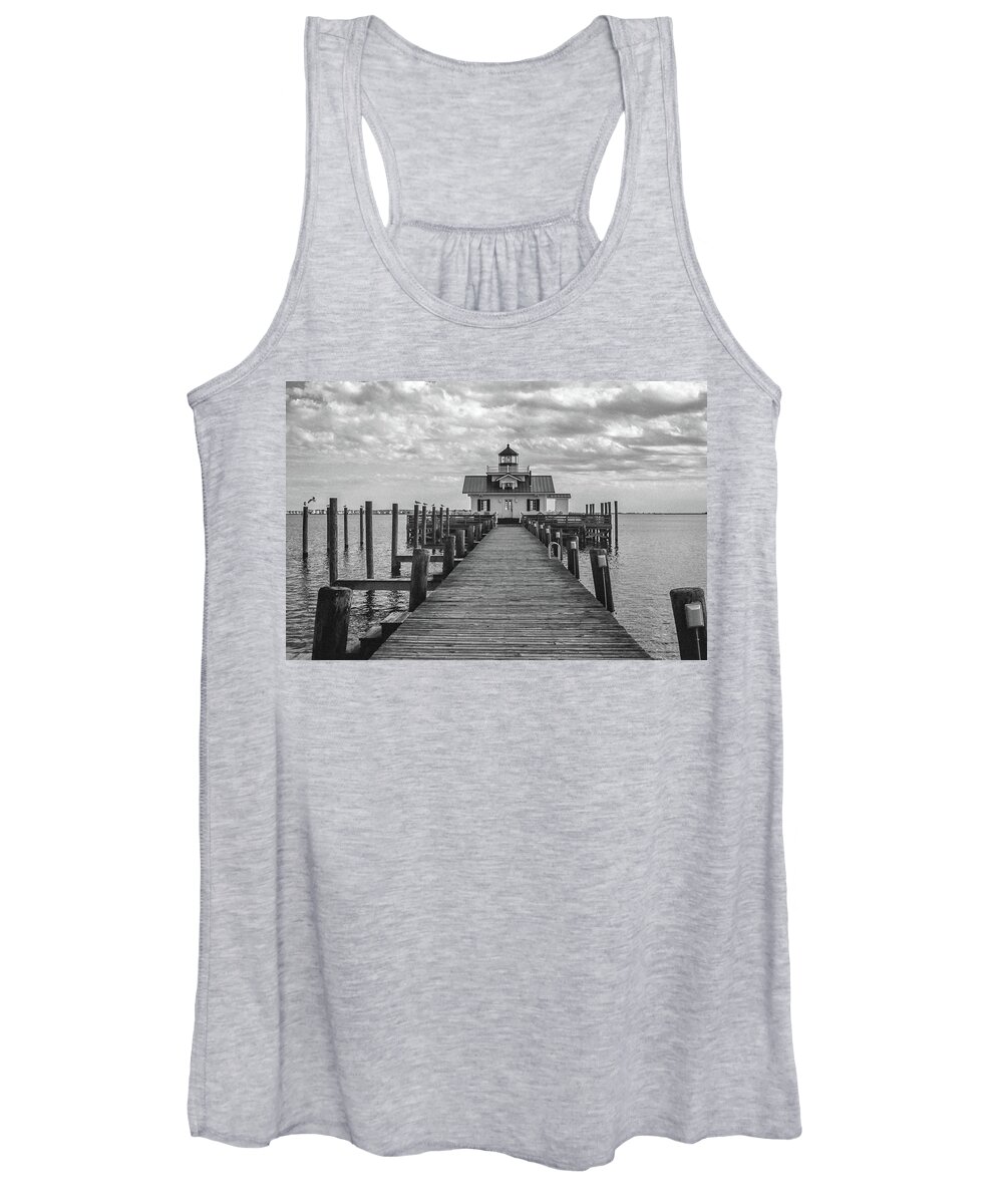 Roanoke Marshes Light Women's Tank Top featuring the photograph Roanoke Marshes Light by David Sutton