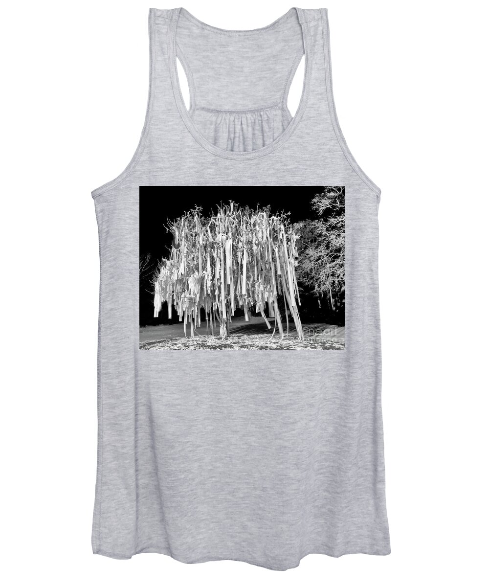 Rolled Tree Women's Tank Top featuring the photograph Rolled Tree Blk n White by Gulf Coast Aerials -