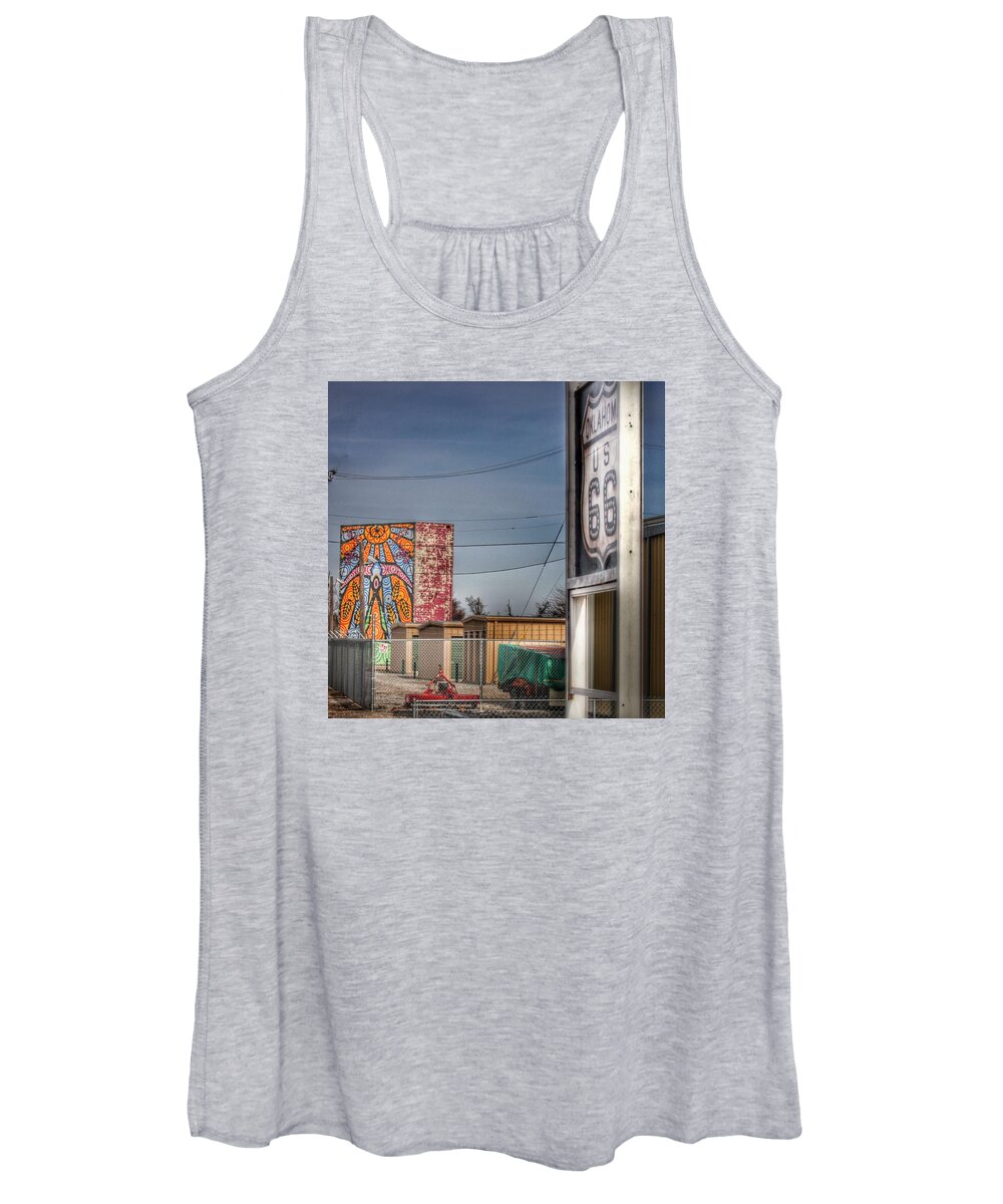 Route 66 Sign Women's Tank Top featuring the photograph Route 66 Drive Inn by Buck Buchanan