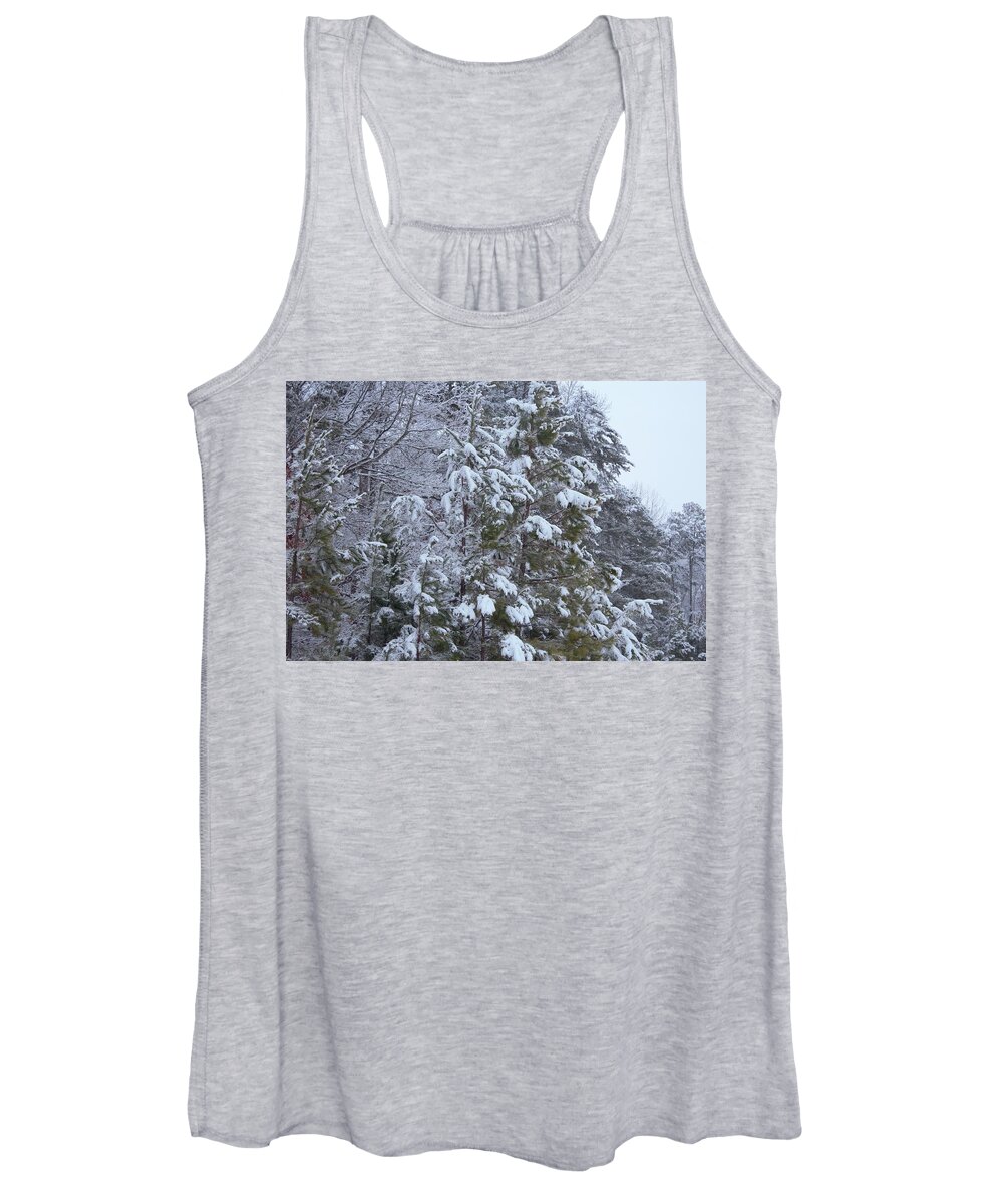 Winter Women's Tank Top featuring the photograph Royal Pines by Ali Baucom