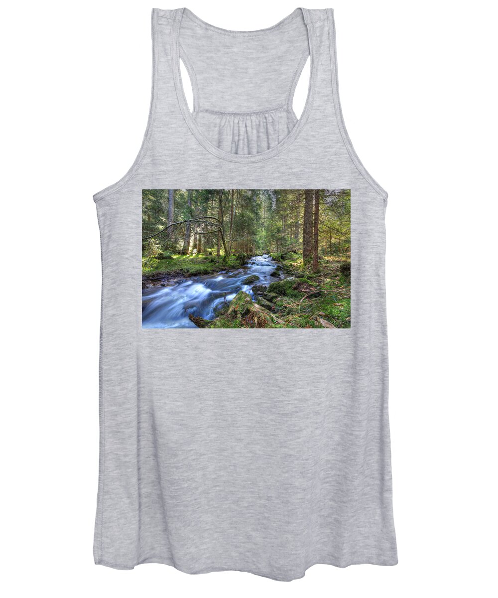 Mountain Women's Tank Top featuring the photograph Rushing Stream by Sean Allen