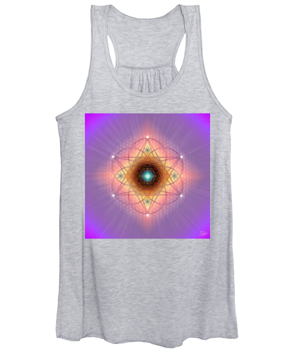 Endre Women's Tank Top featuring the digital art Sacred Geometry 691 by Endre Balogh