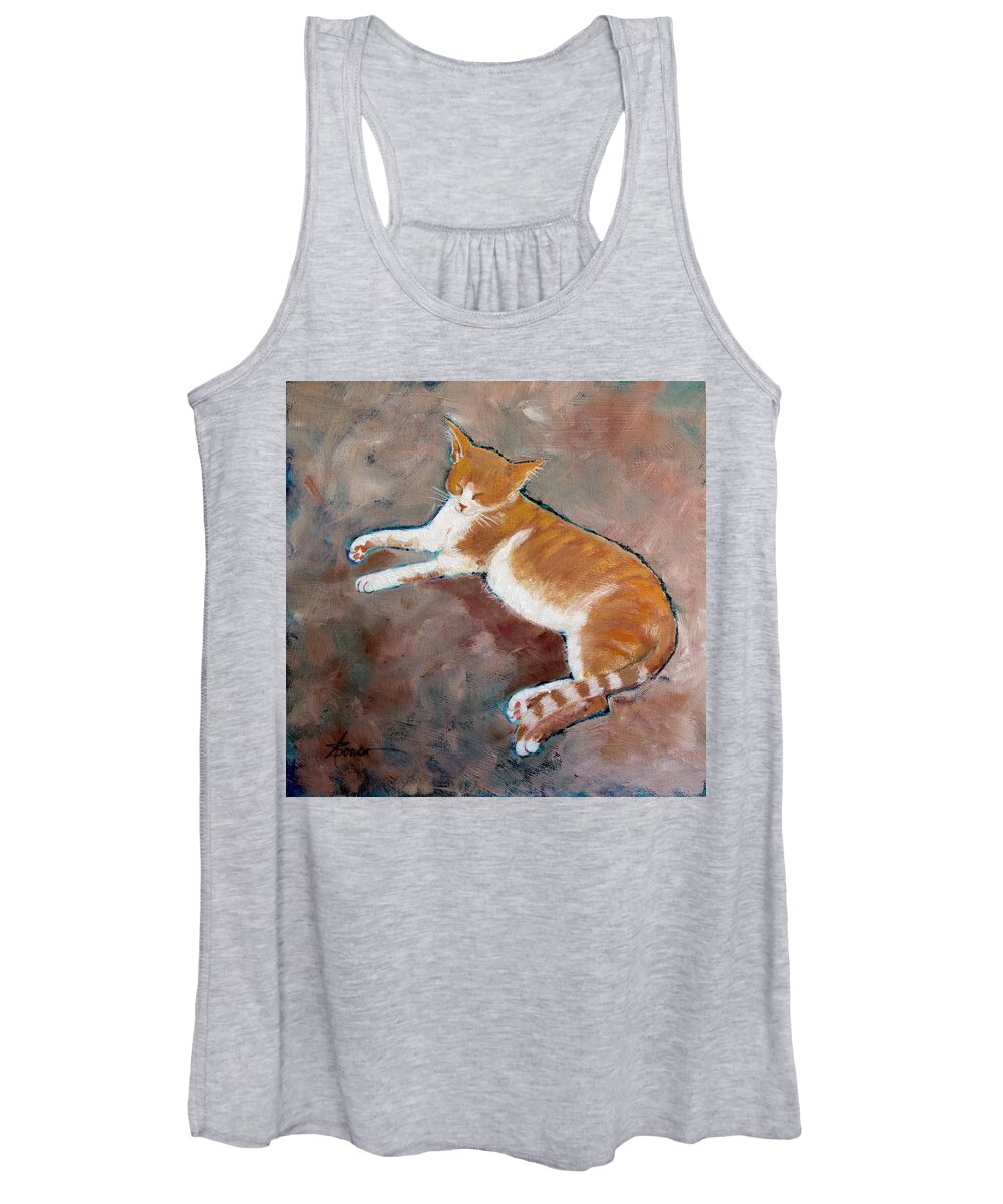 Cats Women's Tank Top featuring the painting Saddle Tramp- Ranch Kitty by Adele Bower