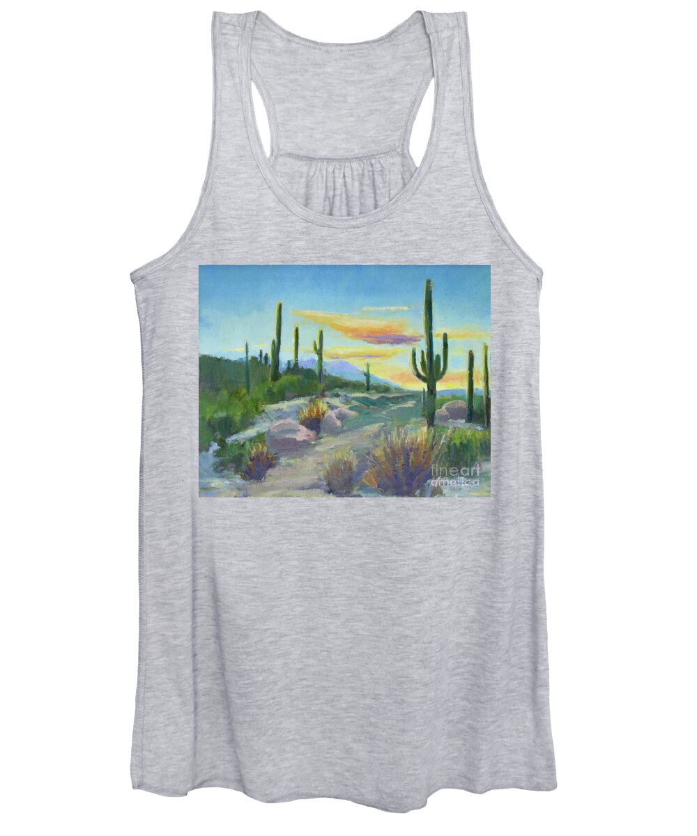 Sonoran Sun Women's Tank Top featuring the painting Salutation to the Tucson Sun by Maria Hunt