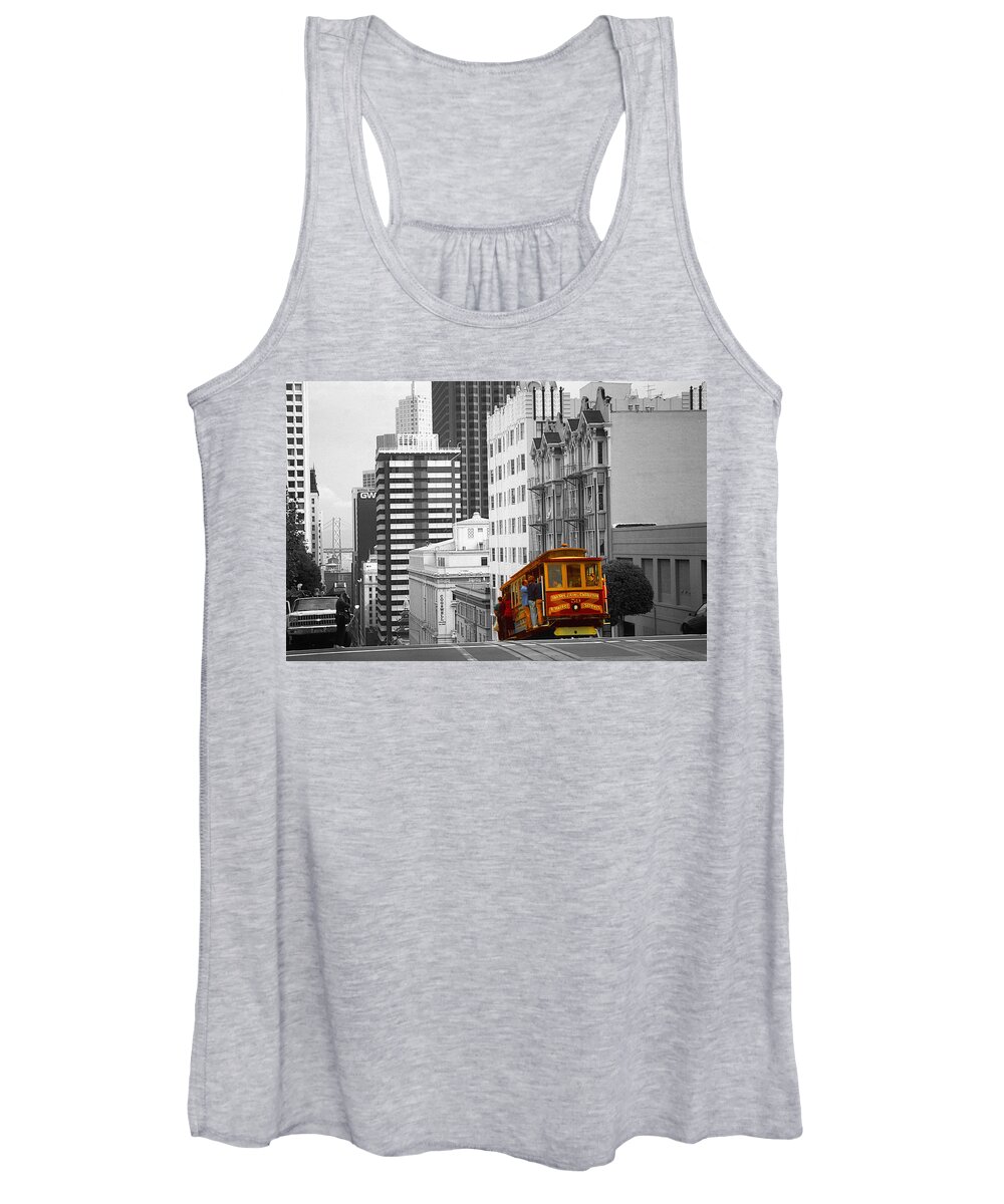 San+francisco Women's Tank Top featuring the photograph San Francisco Cable Car - Highlight Photo by Peter Potter