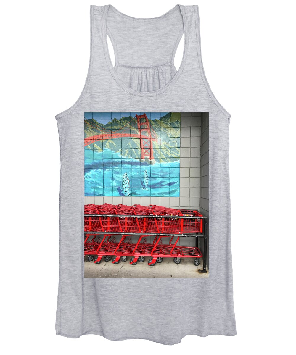 Grocery Store Women's Tank Top featuring the photograph San Francisco Trader Joe's by Erik Burg