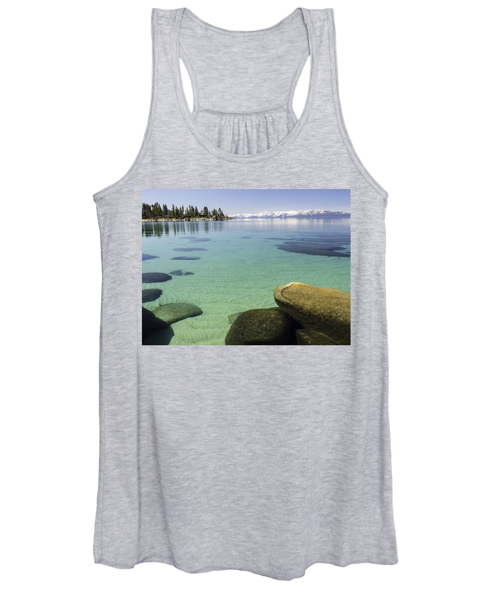 Usa Women's Tank Top featuring the photograph Sand Harbor underwater rocks by Martin Gollery