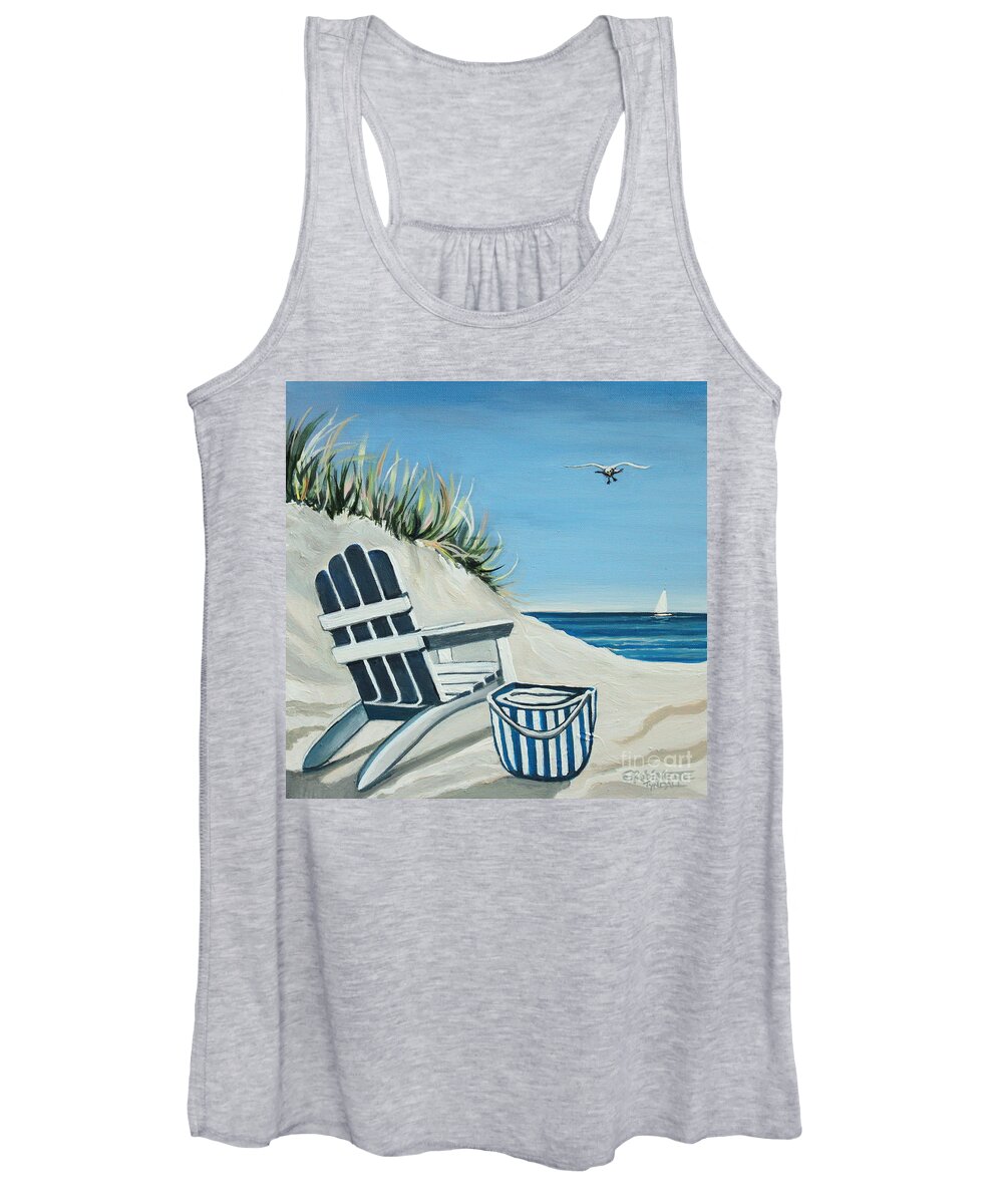Beach Women's Tank Top featuring the painting Sandy Cove by Elizabeth Robinette Tyndall
