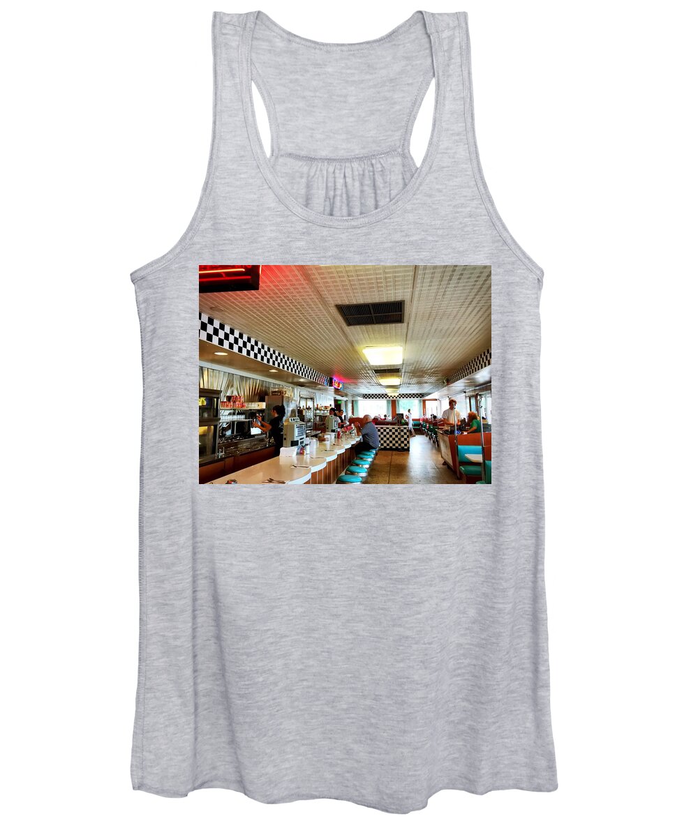 Diner Women's Tank Top featuring the photograph Scenes from a Diner by Chris Montcalmo