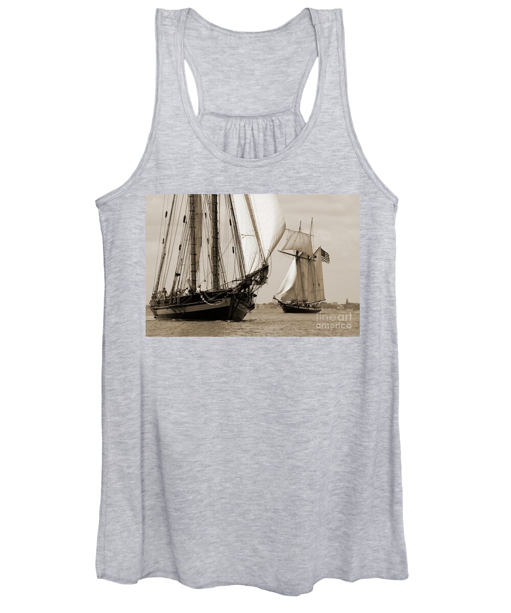 Pride Of Baltimore Women's Tank Top featuring the photograph Schooner Pride of Baltimore and Lynx by Dustin K Ryan