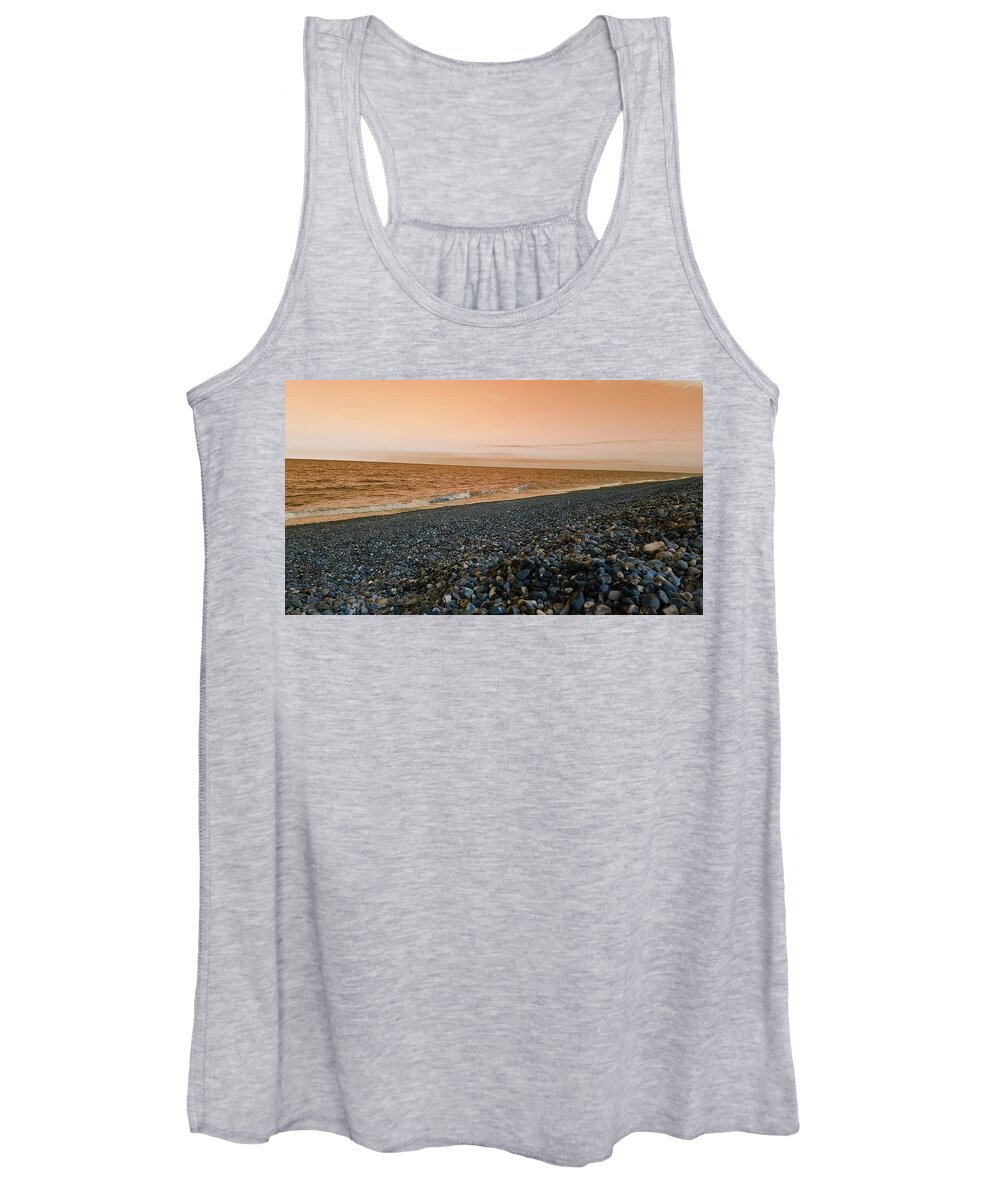 Beach Women's Tank Top featuring the photograph Sea Escape In Amber by Rowena Tutty