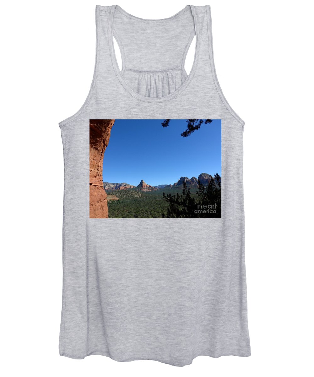Cave Women's Tank Top featuring the photograph Sedona View from Cave by Mars Besso