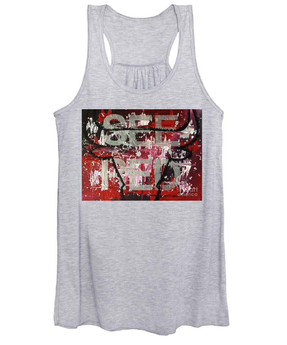 Chicago Bulls Women's Tank Top featuring the painting See Red Chicago Bulls by Melissa Jacobsen