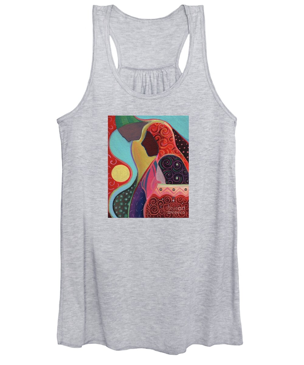 Refugee Women's Tank Top featuring the painting Seeking Shelter by Helena Tiainen