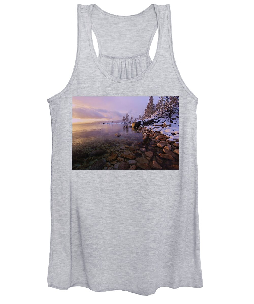 Lake Tahoe Women's Tank Top featuring the photograph Sekani Storm Sunset by Sean Sarsfield
