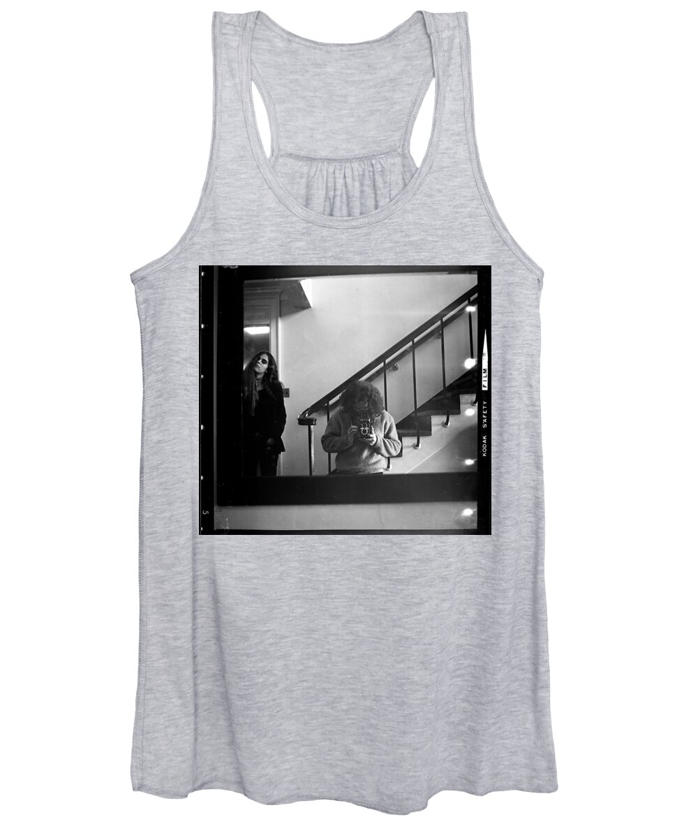 Self-portrait Women's Tank Top featuring the photograph Self-Portrait, with Woman, in Mirror, Full Frame, 1972 by Jeremy Butler