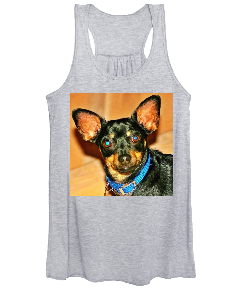 Mr Blue Eyes Women's Tank Top featuring the photograph Mr Blue Eyes by Anna Porter