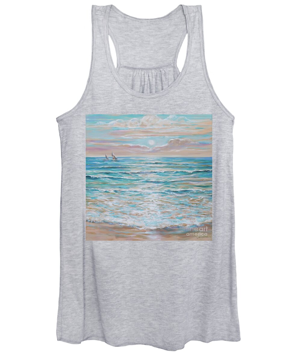 Surf Women's Tank Top featuring the painting Serenity by Linda Olsen
