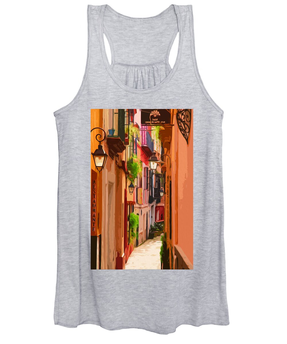 Sevilla Women's Tank Top featuring the painting Seville, Colorful Spain by AM FineArtPrints