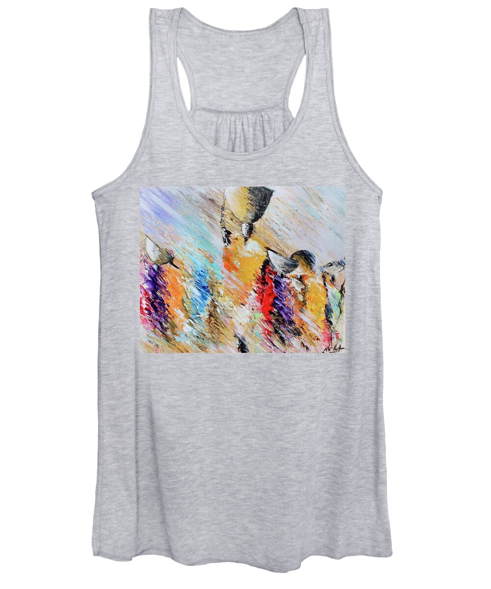 Africa Women's Tank Top featuring the painting Shadow Community by Nii Hylton