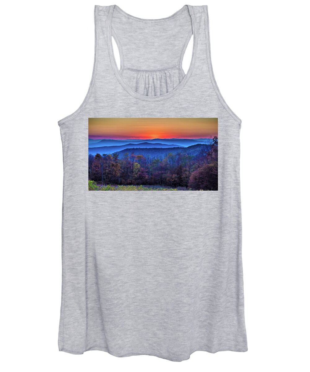 Autumn Women's Tank Top featuring the photograph Shenandoah Valley Sunset by Louis Dallara