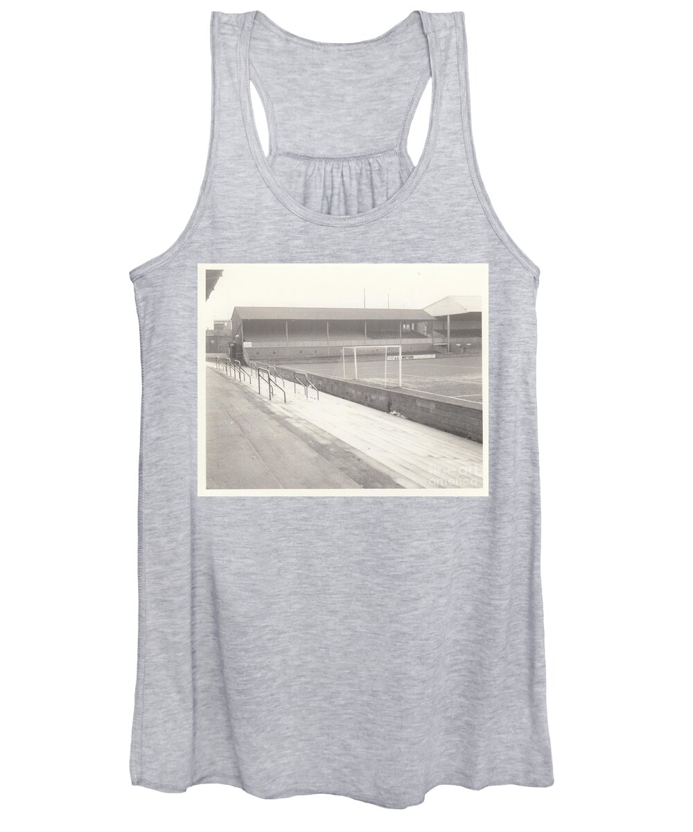 Shrewsbury Town Women's Tank Top featuring the photograph Shrewsbury Town - Gay Meadow - East Stand 1 - March 1970 by Legendary Football Grounds