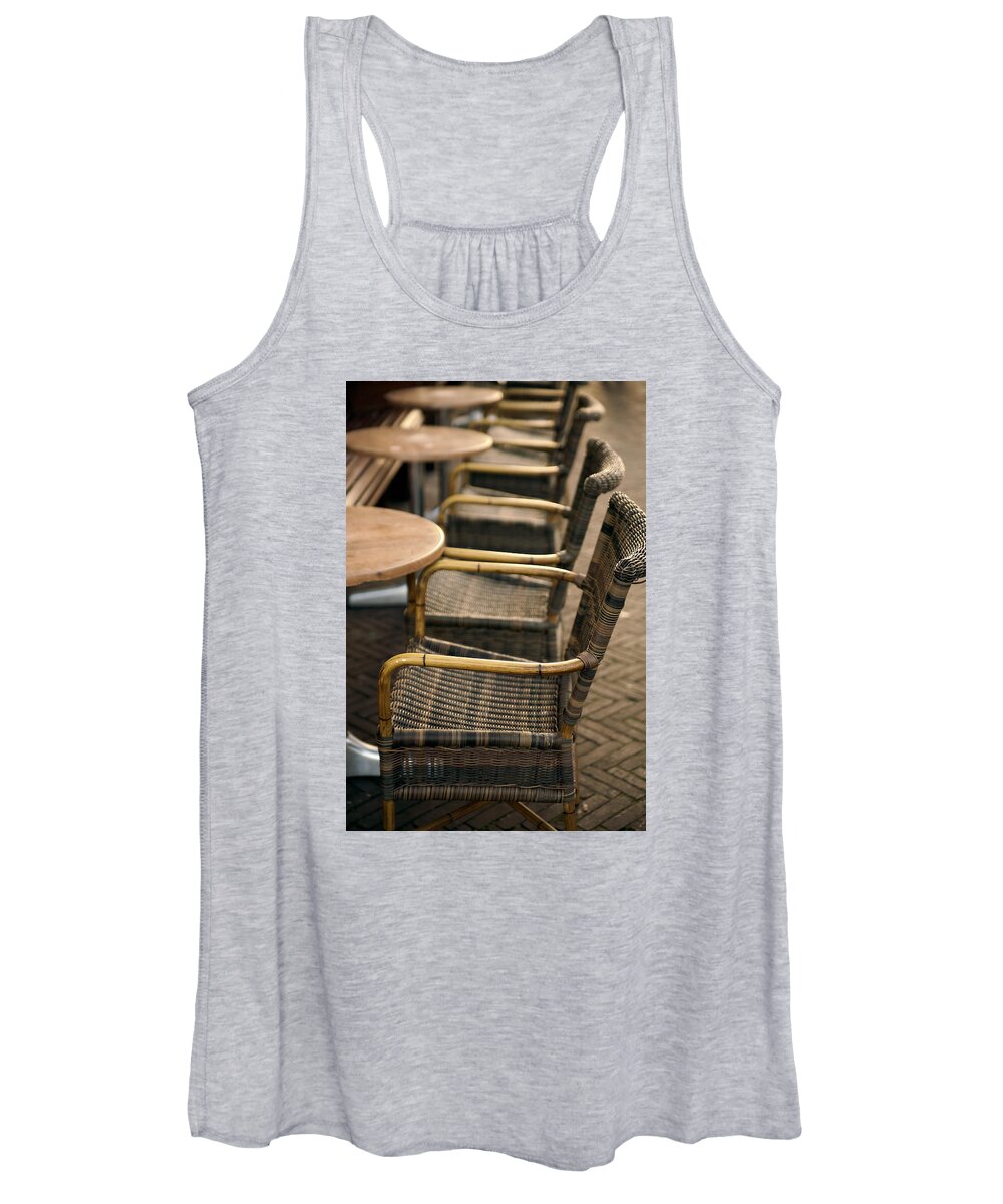 Lawrence Women's Tank Top featuring the photograph Sidewalk Cafe Texture by Lawrence Boothby