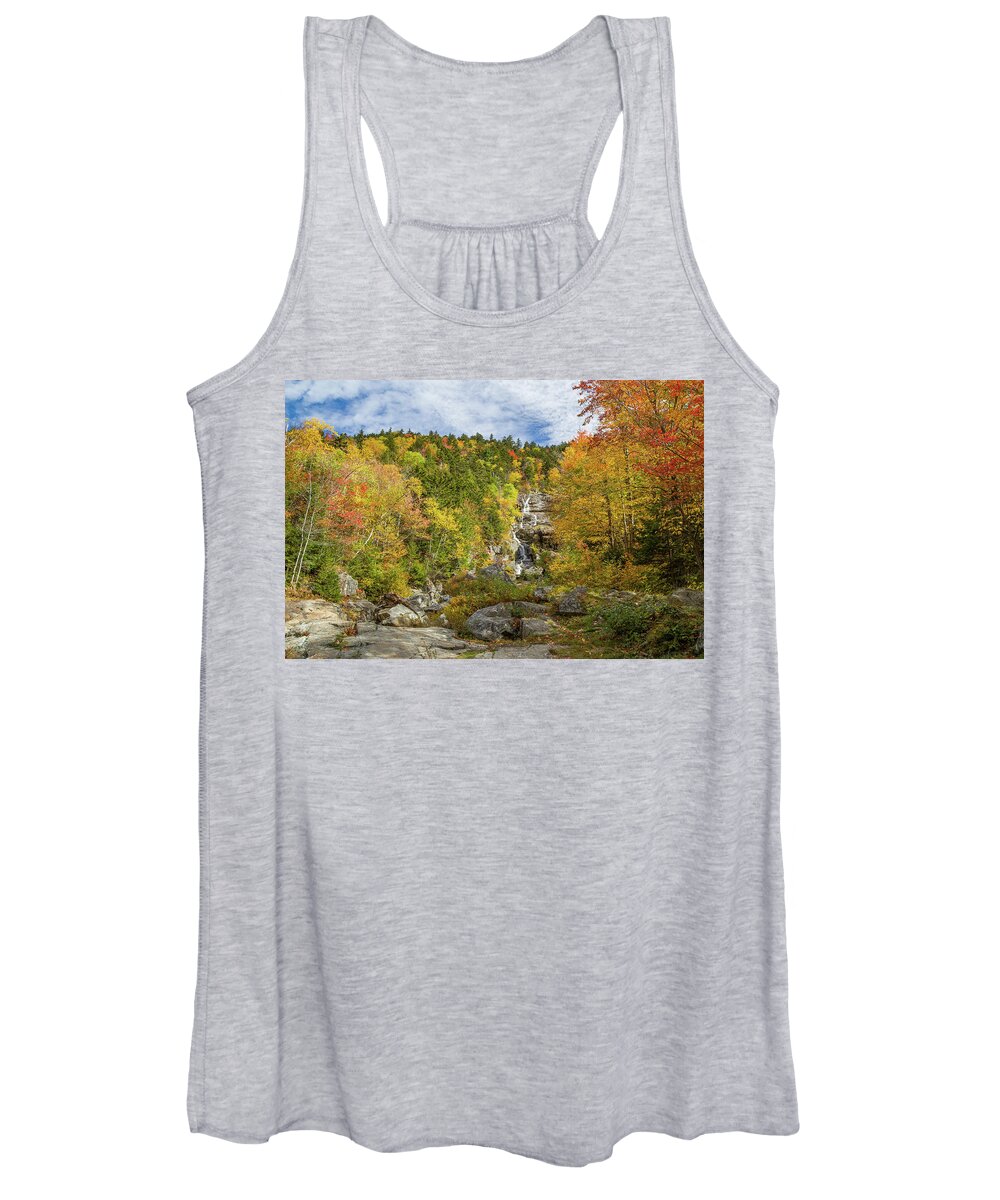 Autumn Women's Tank Top featuring the photograph Silver Cascade in Fall by Kevin Craft