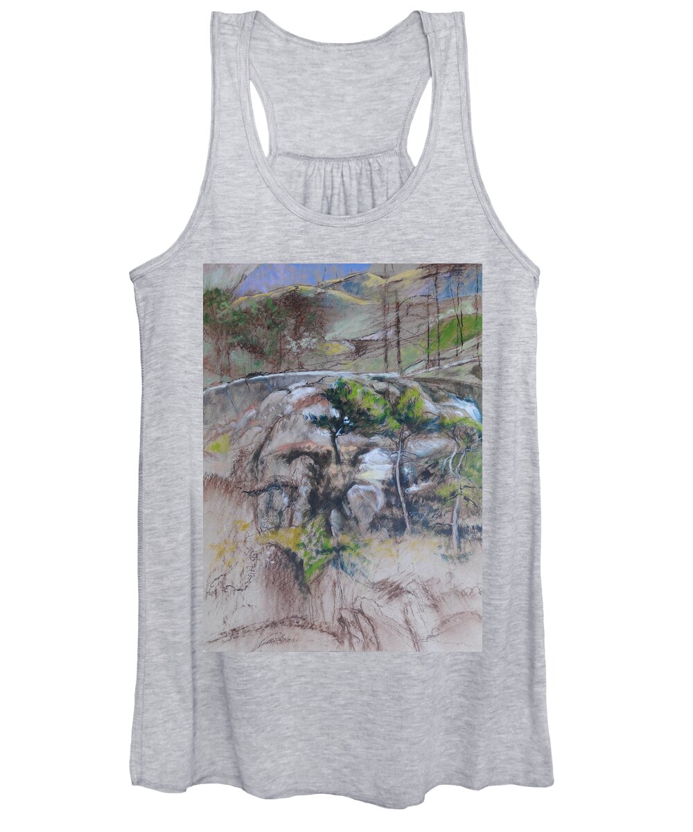  Women's Tank Top featuring the painting Sketch for Ogwen painting 2 by Harry Robertson