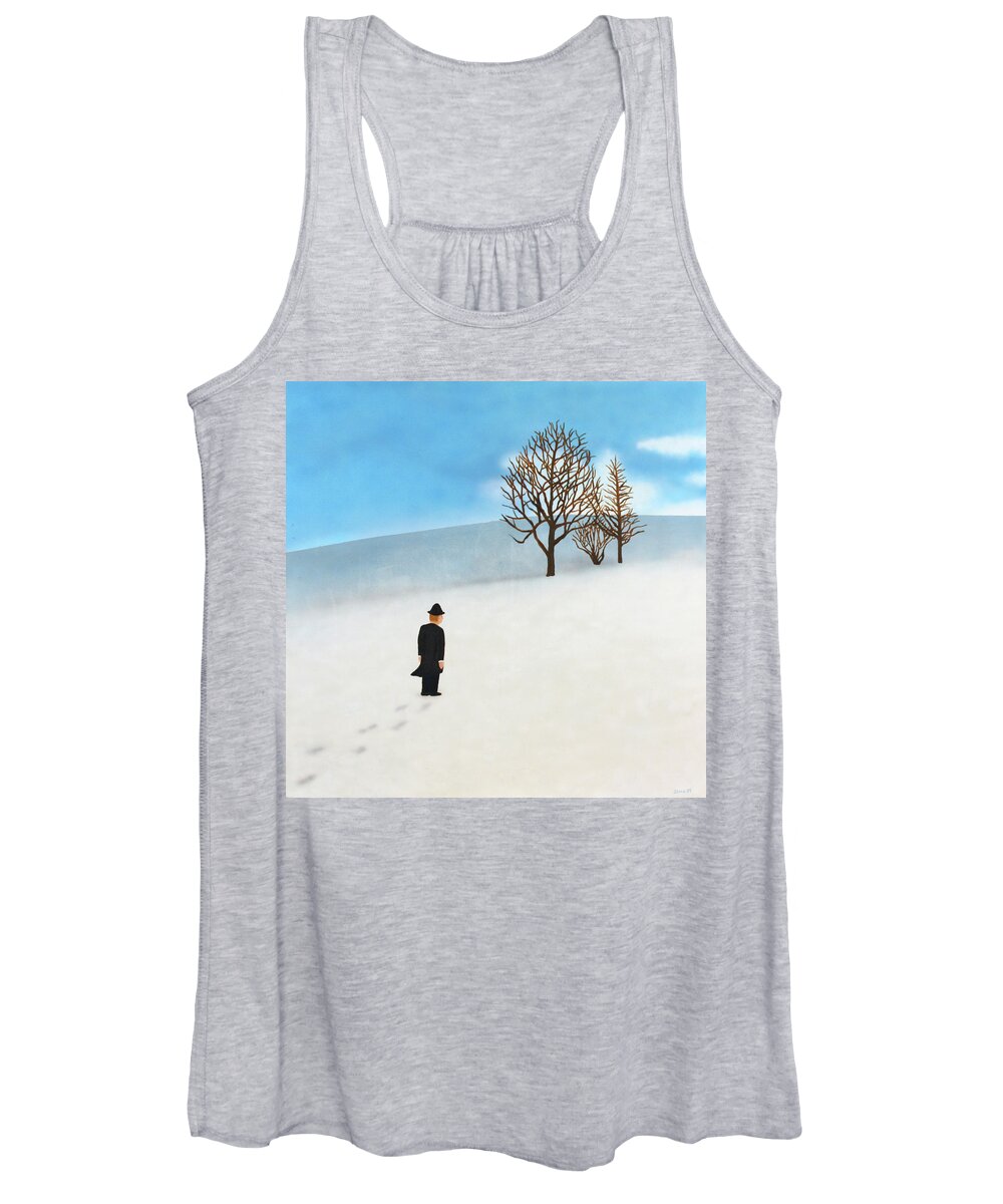 Modern Art Women's Tank Top featuring the painting Snow Day by Thomas Blood
