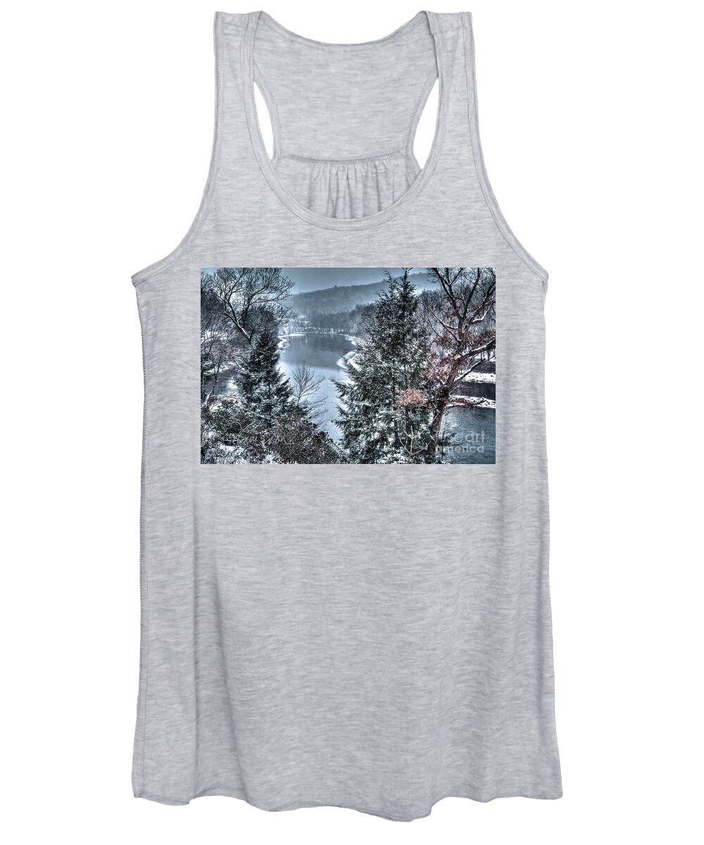 Farmington River Women's Tank Top featuring the photograph Snow Squall by Tom Cameron