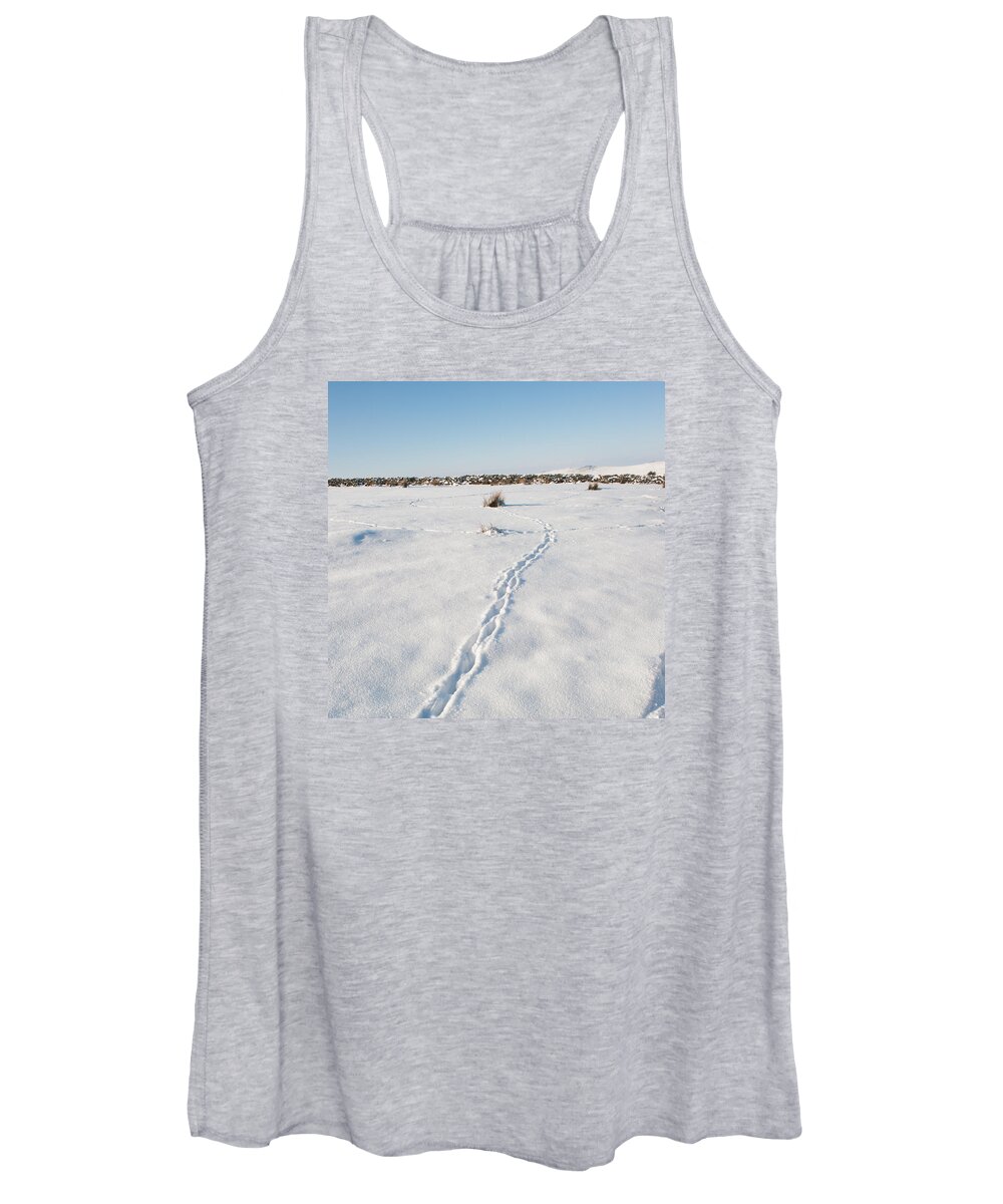 Winter Women's Tank Top featuring the photograph Snow Tracks by Helen Jackson