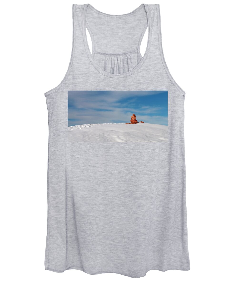 Winter Women's Tank Top featuring the photograph Snowy Trail by Julia McHugh