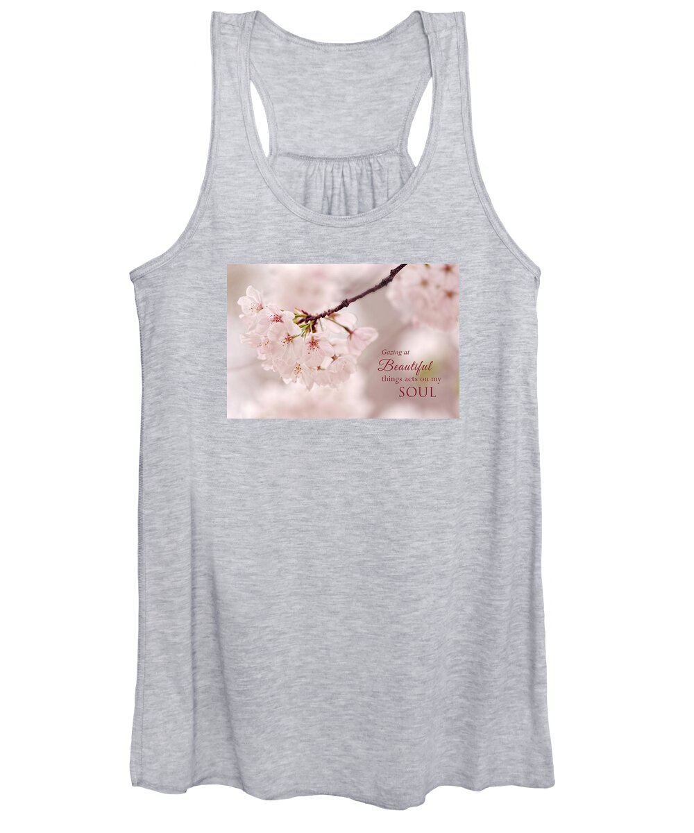 Flower Photography Women's Tank Top featuring the photograph Soft Medley With Message by Mary Buck