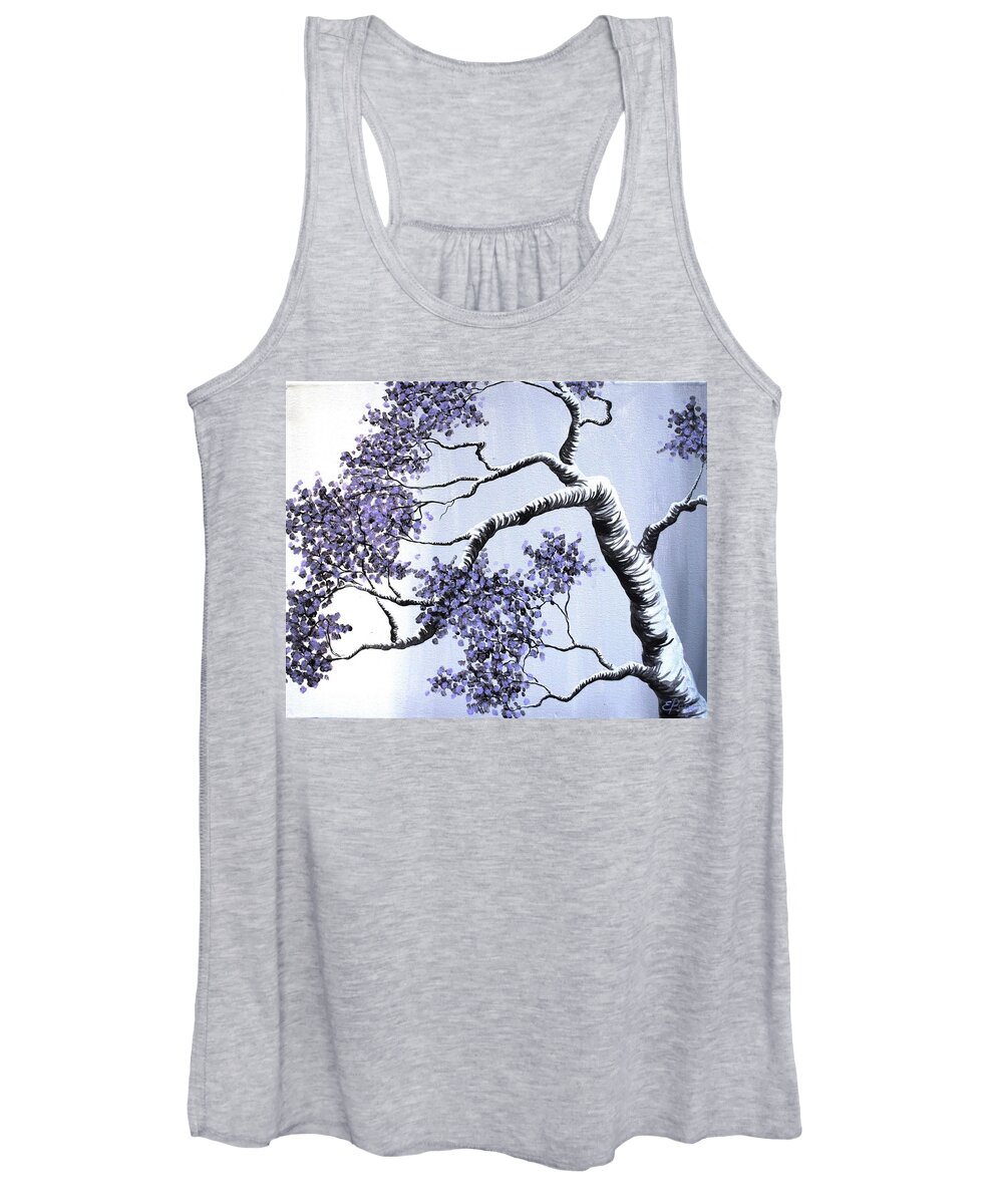 Purple Tree Women's Tank Top featuring the painting Solace by Emily Page