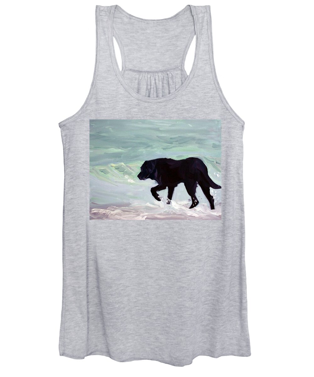 Black Women's Tank Top featuring the painting Solitary Stroll by Sheila Wedegis