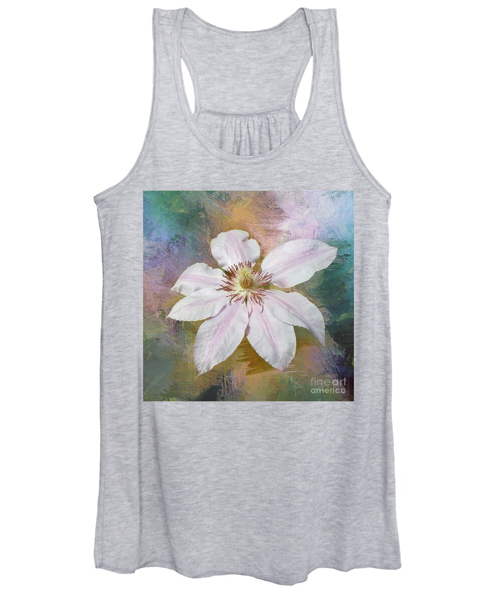 Flower Women's Tank Top featuring the photograph Solo Clematis by Jack Torcello