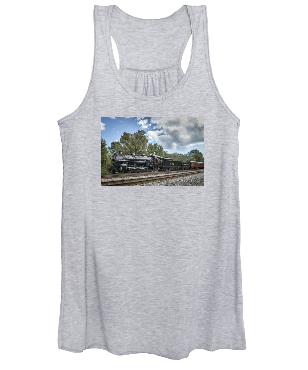 Southern Railway 4501 Women's Tank Top featuring the photograph Southern 4501 At Railfest 2015 - 3 by Jim Pearson