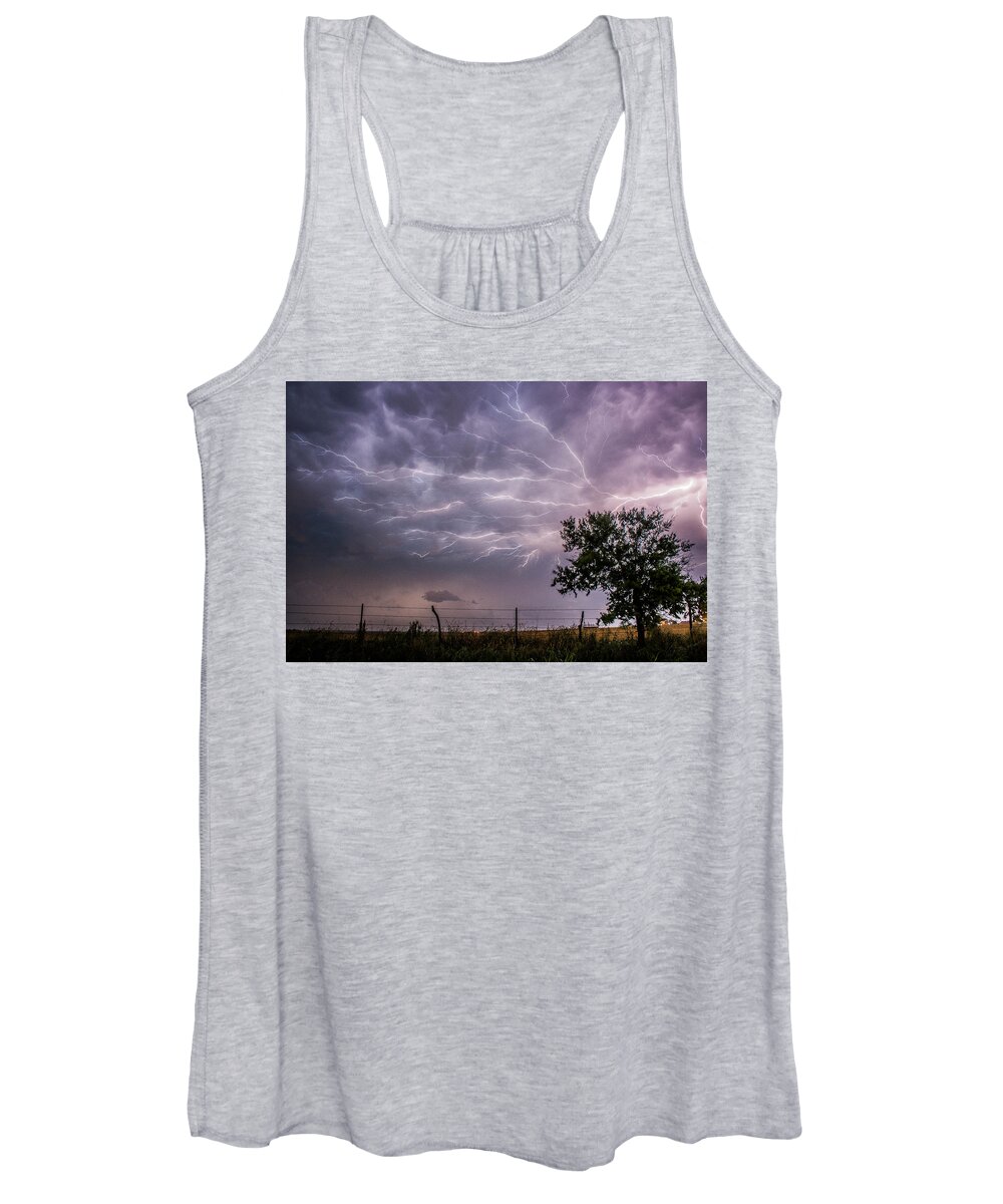 Lightning Women's Tank Top featuring the photograph Spider Lightning by Marcus Hustedde